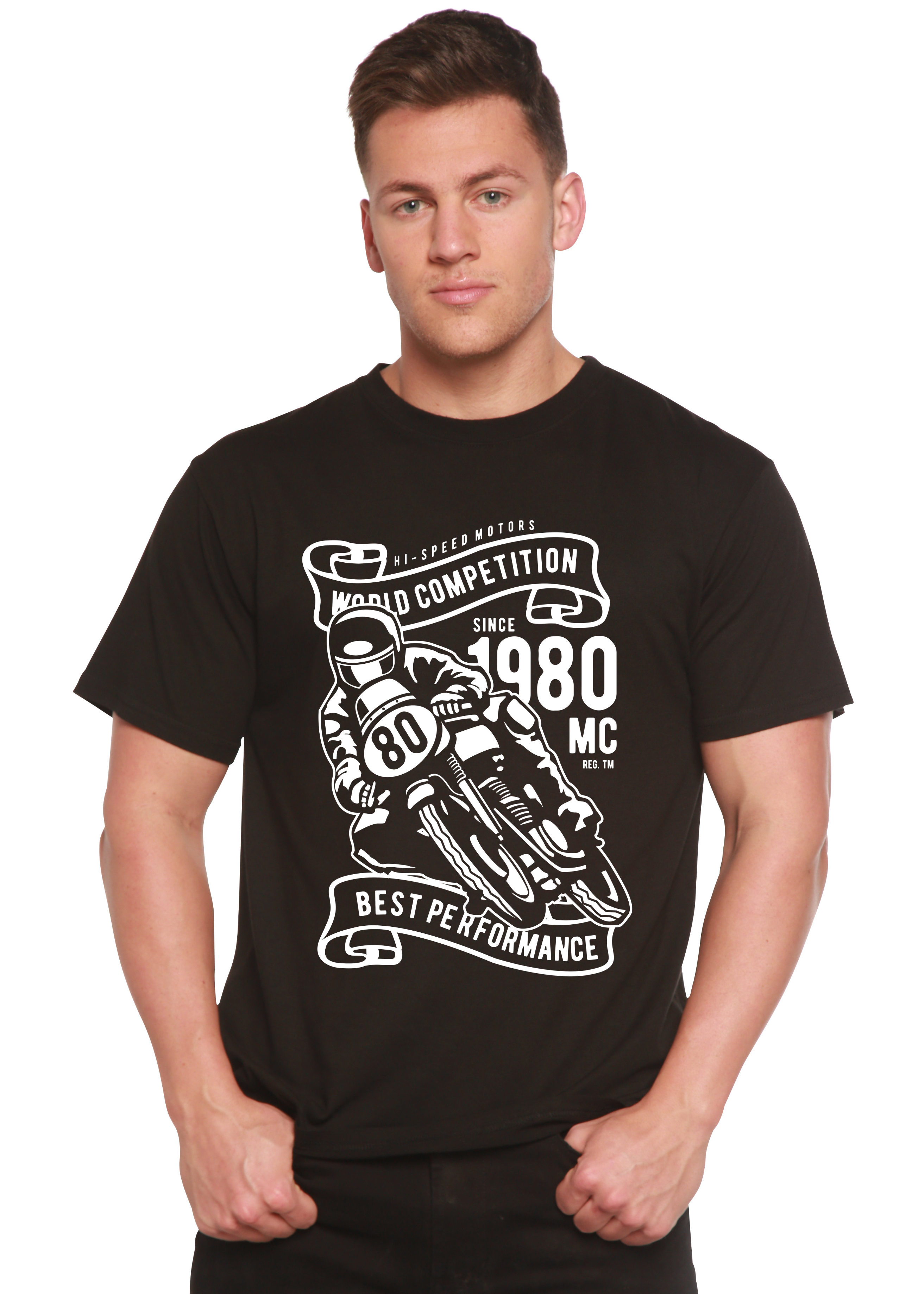 World Competition Men's Bamboo Viscose/Organic Cotton Short Sleeve Graphic Graphic T-Shirt